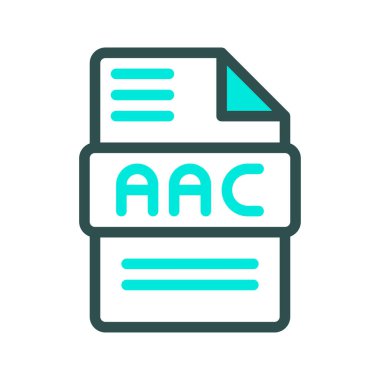 Modern tasarım ile ses dosyası biçimi için Aac renkli taslak simgesi