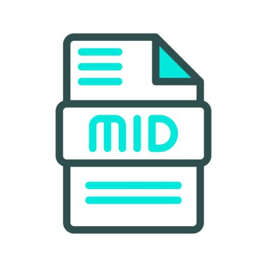 Dinamik renk gölgeli orta ses dosyası ana hatları simgesi