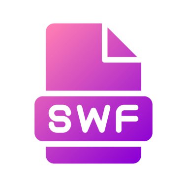 Neşeli renkli eğimli Swf video dosya simgesi