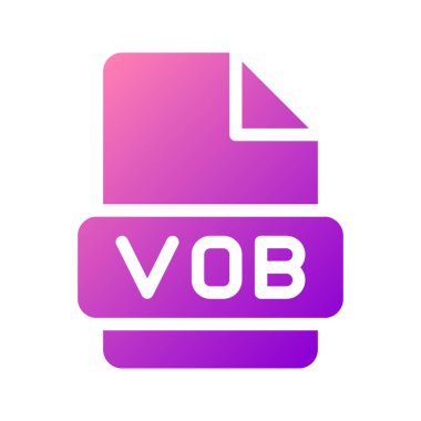 Video dosya biçimi için gradyan renk efektine sahip Vob sanatsal simgesi
