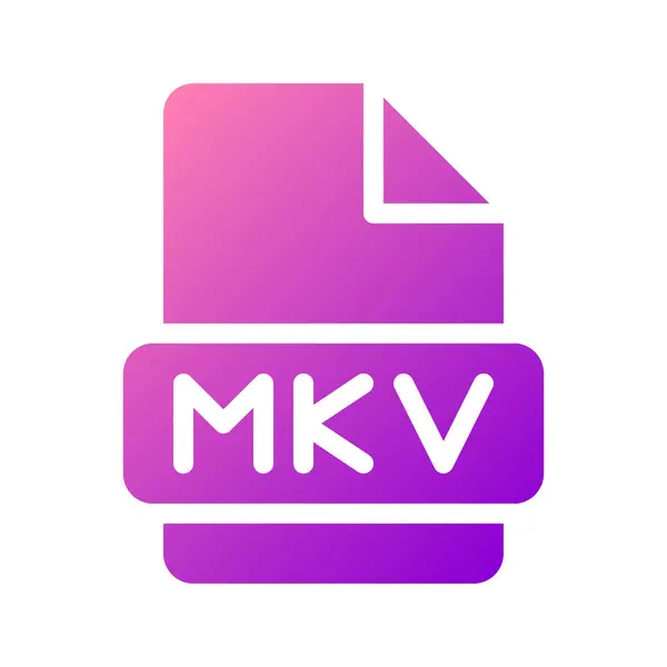 Parlak gradyan renk efektli Mkv video biçimi simge tasarımı
