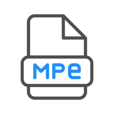 Mpe video format symbol with elegant outline elements clipart