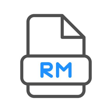 Rm file type icon. video files with stylish colored outline elements clipart