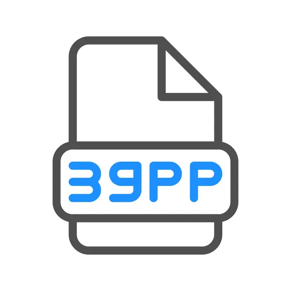 Parlak ve net renk çizgilerine sahip 3gpp video dosya sembolü