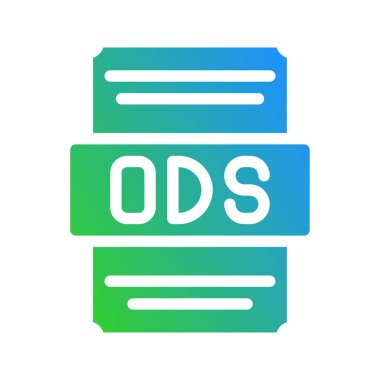 Ods dosya simgesi simgesi minimalist gradyan tarzında. Web sitesi, UI ve mobil uygulama için uygundur.