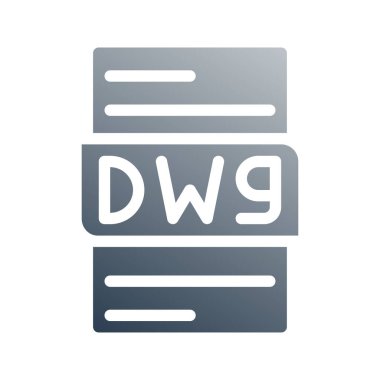 Dwg gradient icon for digital document. can be used for website, ui and mobile app. clipart