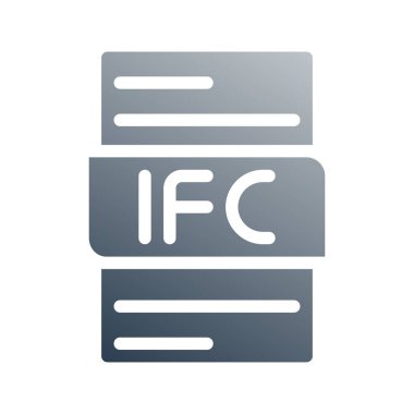 Ifc dosya gradyan doldurma simgesi. Web sitesi, ui ve mobil uygulama için kullanılabilir.