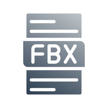 Belge biçimleri için Fbx gradyan simgesi. Web sitesi, ui ve mobil uygulama için kullanılabilir.
