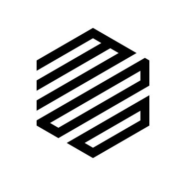 Savunma Bakanlığı 'nın mektup logosu. harf konsepti ile simge biçiminde paraflar