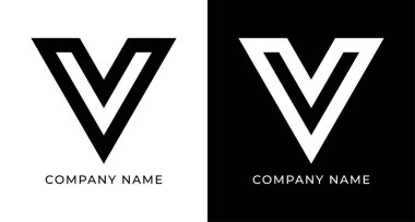 Anımsatıcı Yaratıcı Harf V Monogram Tasarımı. İş İçin Uygun.