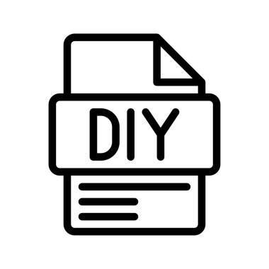 DIY Taslak Simgesi. Yaratıcı projeler, kişisel markalaşma ya da ev hizmetleri için Kendin Yap simgesi.