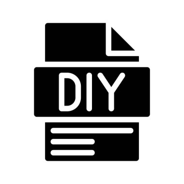 Diy Glyph Simgesi. Dosya Belgesi simgesi Kendin yap, ürün veya servis konsepti