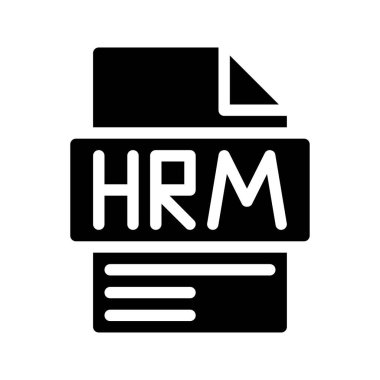 Hrm Glyph Simgesi. Dosya Belgesi simgesi İnsan Kaynakları Yönetimi için