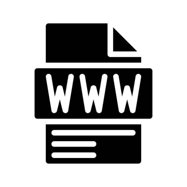 Www Glyph Simgesi. Dosya Belgesi simgesi, internetin halka açık olan kısmının kısaltmasıdır.