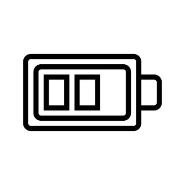 Batarya Düzenlenebilir Satır Simgesi. Yazılım ve Aygıt Tasarım Simgesi için uygundur. Vektör İllüstrasyonu.