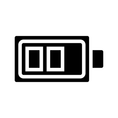 Batarya Glyph Simgesi. Yazılım ve Aygıt Tasarım Simgesi için uygundur. Vektör İllüstrasyonu.