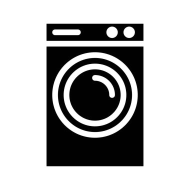 Çamaşır Makinesi Glyph Simgesi. Düzenlenebilir Vuruş. Web sitesi UI ve mobil uygulamalar için kullanılabilir.