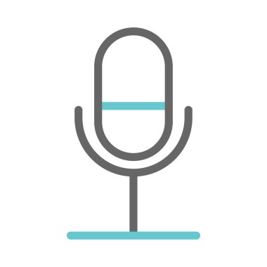 Mikrofon Çift Ton Simgesi. Düzenlenebilir Vuruş. Web sitesi UI ve mobil uygulamalar için kullanılabilir.