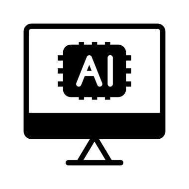 Monitör Al Solid Simgesi. Düzenlenebilir İnme Simgeleri. Web, mobil uygulamalar ve yazılım için kullanılabilir.