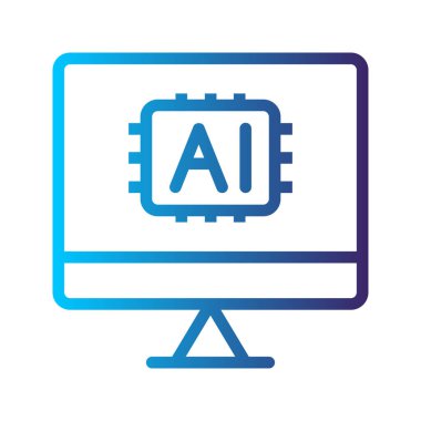 Monitör Al Gradyan Simgesi. Düzenlenebilir İnme Simgeleri. Web, mobil uygulamalar ve yazılım için kullanılabilir.