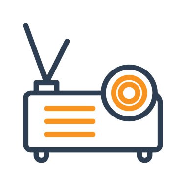 Projektör Çift Ton Simgesi. Düzenlenebilir İnme Simgeleri. Web, mobil uygulamalar ve yazılım için kullanılabilir.