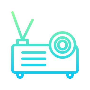 Projektör Gradyan Simgesi. Düzenlenebilir İnme Simgeleri. Web, mobil uygulamalar ve yazılım için kullanılabilir.