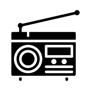 Radyo Glyph Simgesi. Düzenlenebilir İnme Simgeleri. Web, mobil uygulamalar ve yazılım için mükemmel.