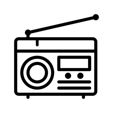 Radyo Taslak Simgesi. Düzenlenebilir İnme Simgeleri. Web, mobil uygulamalar ve yazılım için mükemmel.