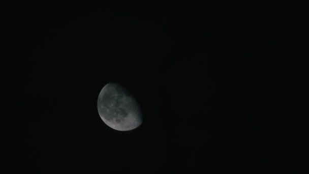 Światło Księżyca Ciemnym Niebie — Wideo stockowe