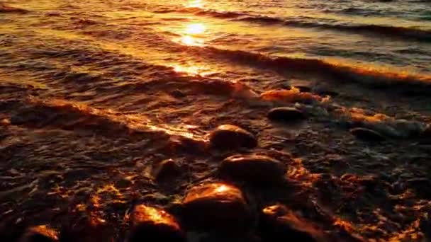 Temná Mořská Voda Podzim Skalnaté Pobřeží Tichého Oceánu Vlny Mořské — Stock video