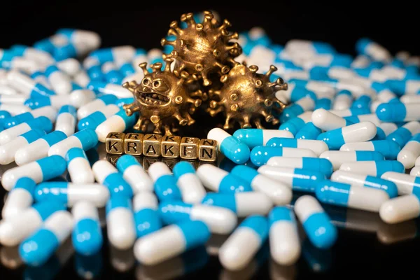 Kraken virus, mutation omicron XBB.1.5. 2023 year, New variant of coronavirus. Kraken Virus, New strain of COVID is coming. Medical health concept. Selective soft focus