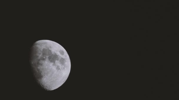 Crescent Moon Moves Quickly Dark Sky Horror Movie Half Moon — Wideo stockowe