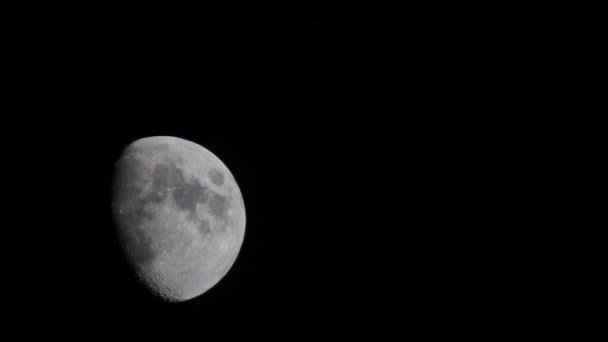 Crescent Moon Moves Quickly Dark Sky Horror Movie Half Moon — стокове відео
