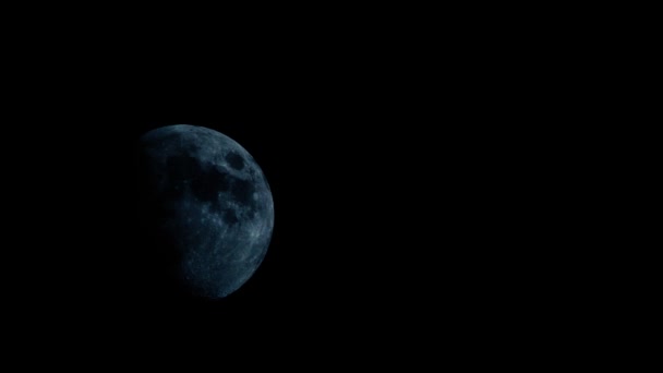 Crescent Moon Moves Quickly Dark Sky Horror Movie Half Moon — Stock video