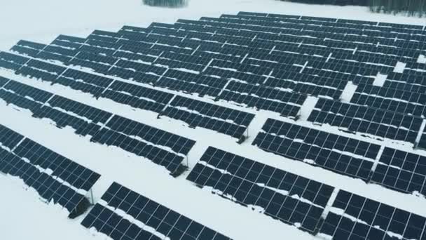 Drone Flies Solar Panels Renewable Green Energy Electrical Technologies Solar — Stock Video