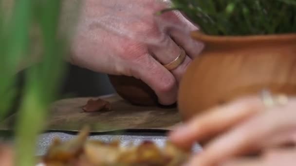 Clay Workshop Master Class Ruce Dětí Dospělých Vyrábějí Keramiku Měkké — Stock video