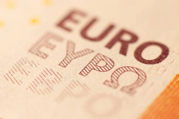 10欧元钞票 欧元货币宏观特写 欧盟欧元现钞的另一个消息 欧元现钞的面值为10欧元 金融自由概念的储蓄 — 图库照片