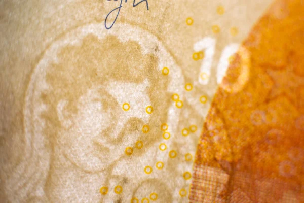 Банкнота Евро Макроденьги Евро Крупным Планом Отдельные Новости Наличных Евро — стоковое фото