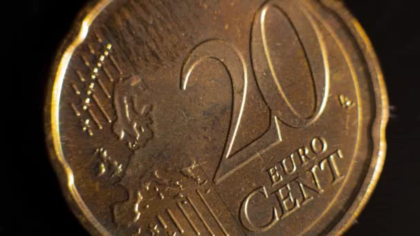 Евро Монеты Визуальной Анимацией Анимация Движения Основной Валюты Лучший Мире — стоковое видео
