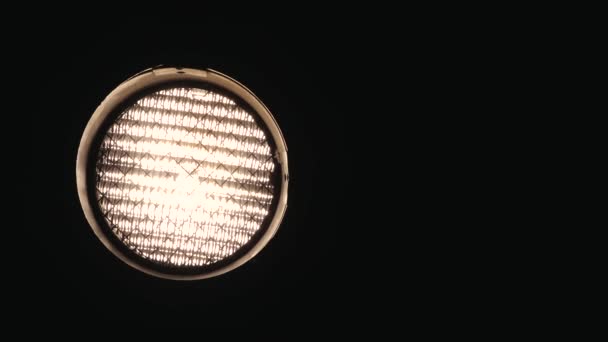 Det Gamla Filmiska Ljuset Tändes Och Släcktes Studiobelysning Konserthuset Belysningsutrustning — Stockvideo