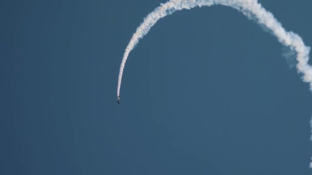 Incidente Aereo Privato Piccolo Aereo Durante Una Simulazione Aerobatica Insufficienza — Video Stock