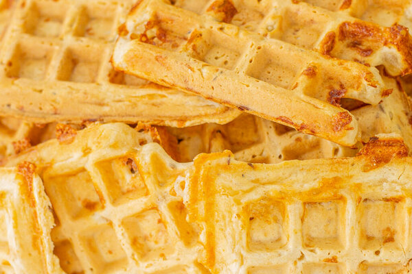 Cheese waffles for snacks. Waffles With spices, salty snacks