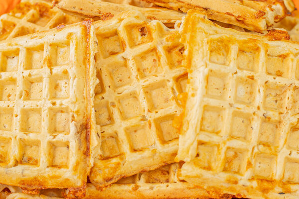 Cheese waffles for snacks. Waffles With spices, salty snacks