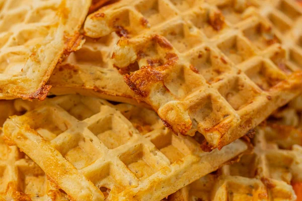 Cheese waffles for snacks. Waffles With spices, salty snacks