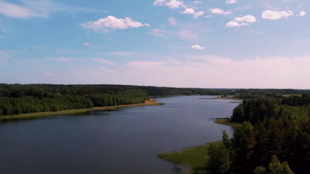 Lac Peleci Côté Petite Ville Preili Lac Bord Forêt — Video