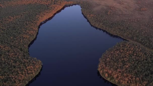 Λίμνη Ηλιοβασίλεμα Από Ένα Drone Λετονική Λίμνη Βάλτου Ηλιοβασίλεμα Όμορφη — Αρχείο Βίντεο