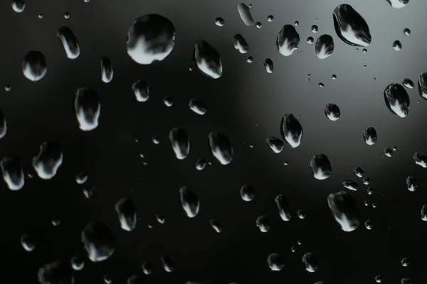 Gotas Agua Sobre Vidrio Gotas Lluvia Vidrio Del Coche Thunderstorm —  Fotos de Stock