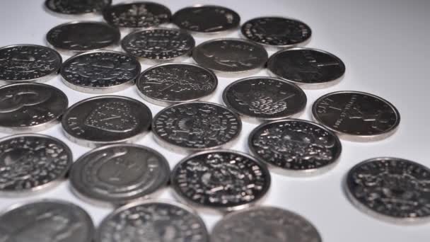 Lotyšská Jedna Latinská Mince Mince Mají Přednost Před Eurem Mince — Stock video