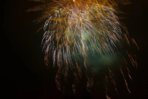 Новогодний Фейерверк Небе Фейерверки Темном Небе — стоковое фото