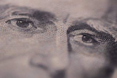 20 kağıt para makrosu. 20 dolarlık banknot için Super Macro. Finansal Zenginlik: Bankacılık ve Yatırımda Sermaye ve Kâr. Para birimi ve harflerle sembolize edilen mali büyüme.